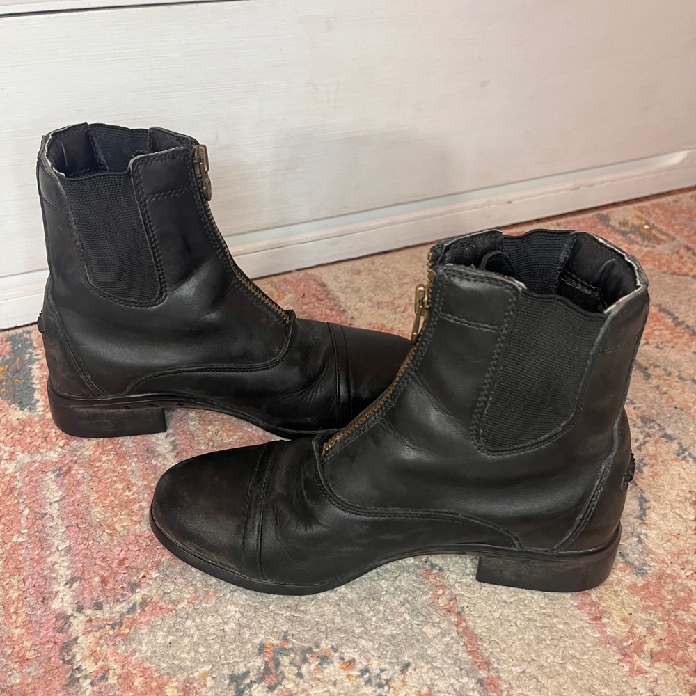 Ariat Heritage IV Black Leather Front Zip Paddock Boots Womens 6.5B 10015200 - Picture 6 of 8